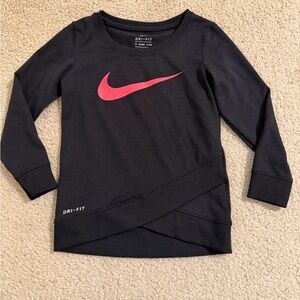 Nike Kids Black Sweatshirt with Pink Swoosh